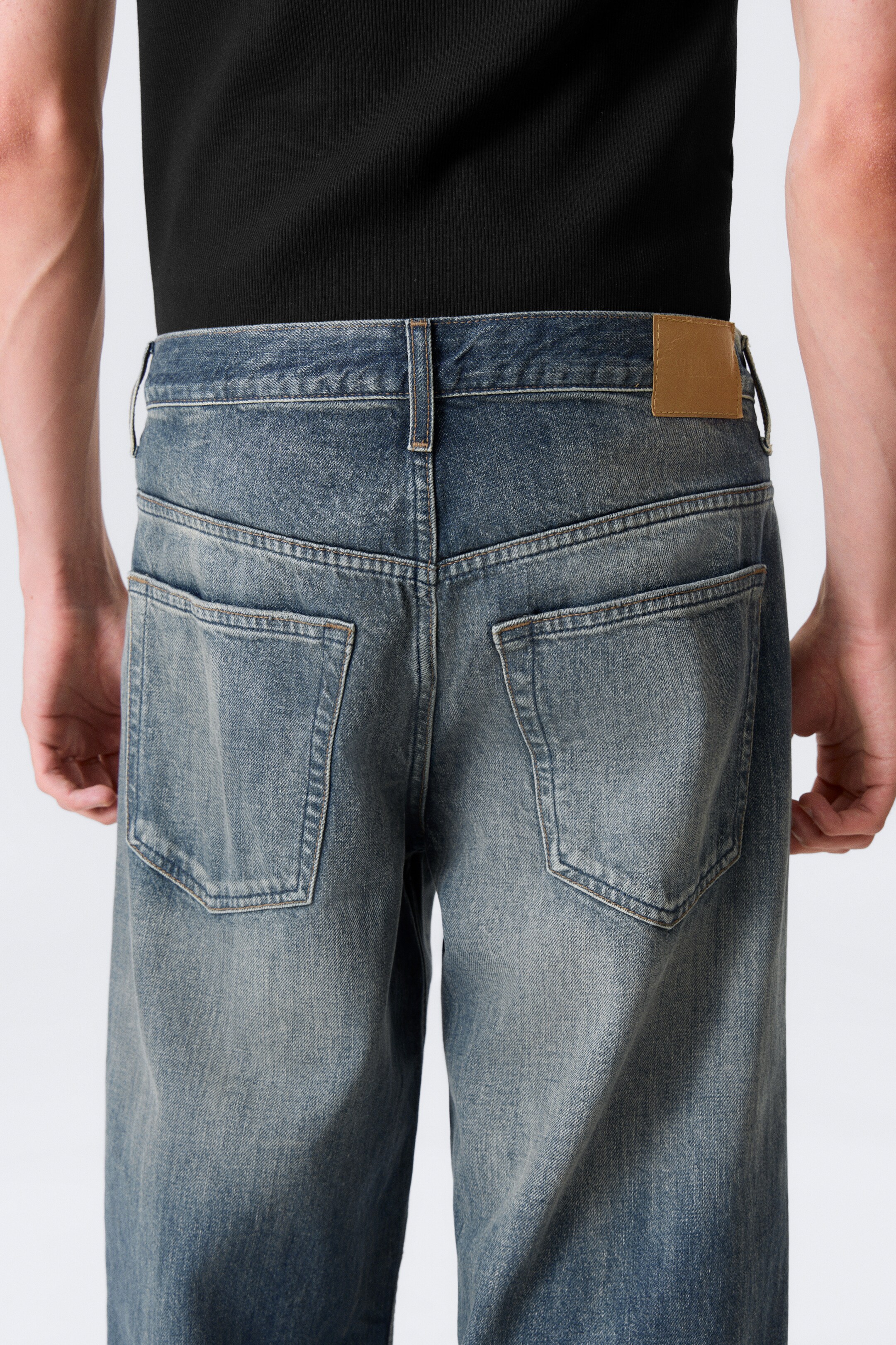 Ver imagem maior: Calças de ganga direitas de cintura descida Sphere - Azul Báltico - Azul-escuro - HOMEM | H&M PT 9