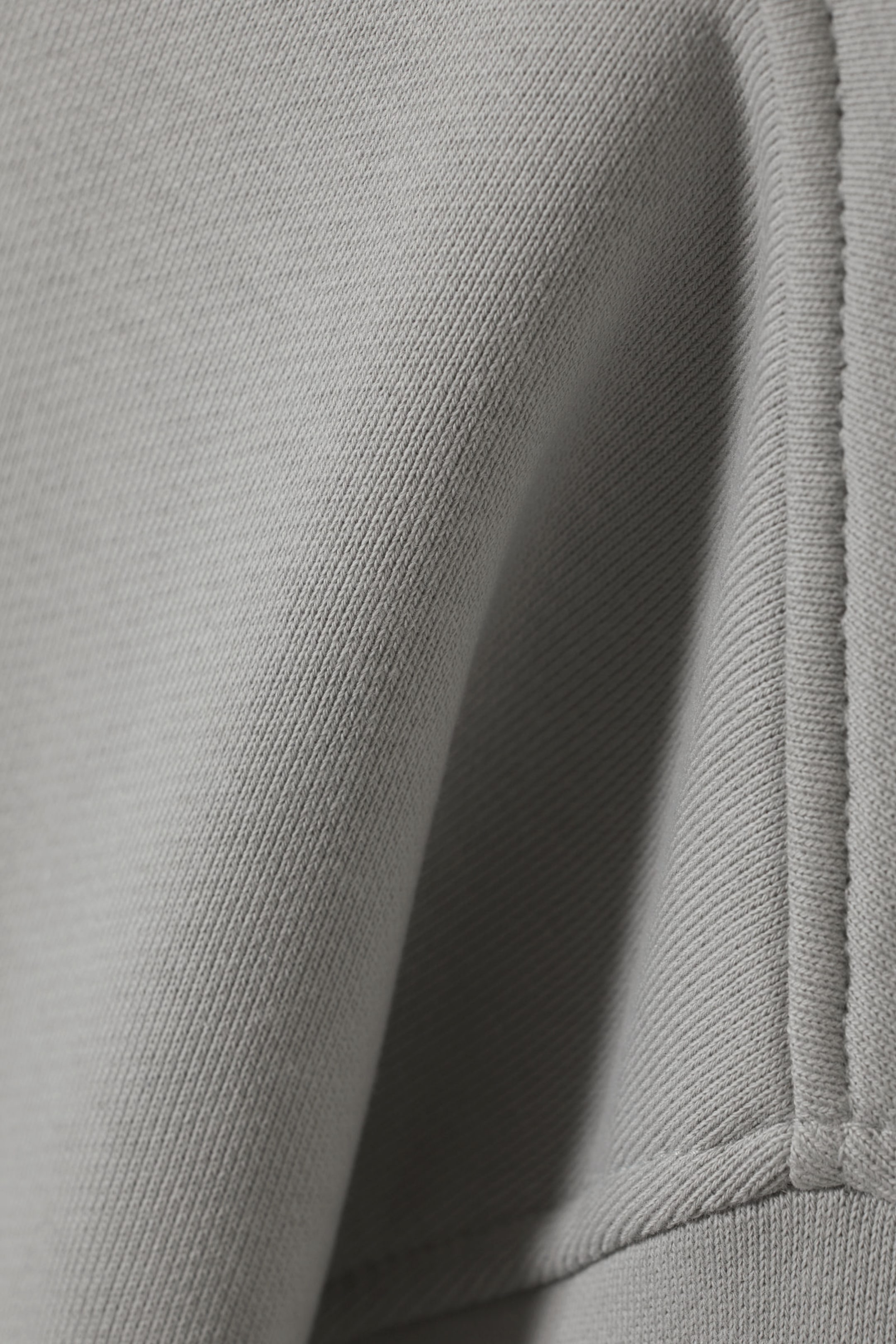 Staubgrau - Kastenförmiges, schweres Frottee-Sweatshirt - 1