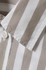 Beige Stripe - Regular Cotton Voile Shirt - 1