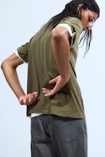 Dunkelgrün - Locker geschnittenes T-Shirt - 1