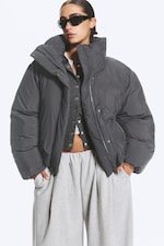 Dark Grey - Clean puffer jacket - 0