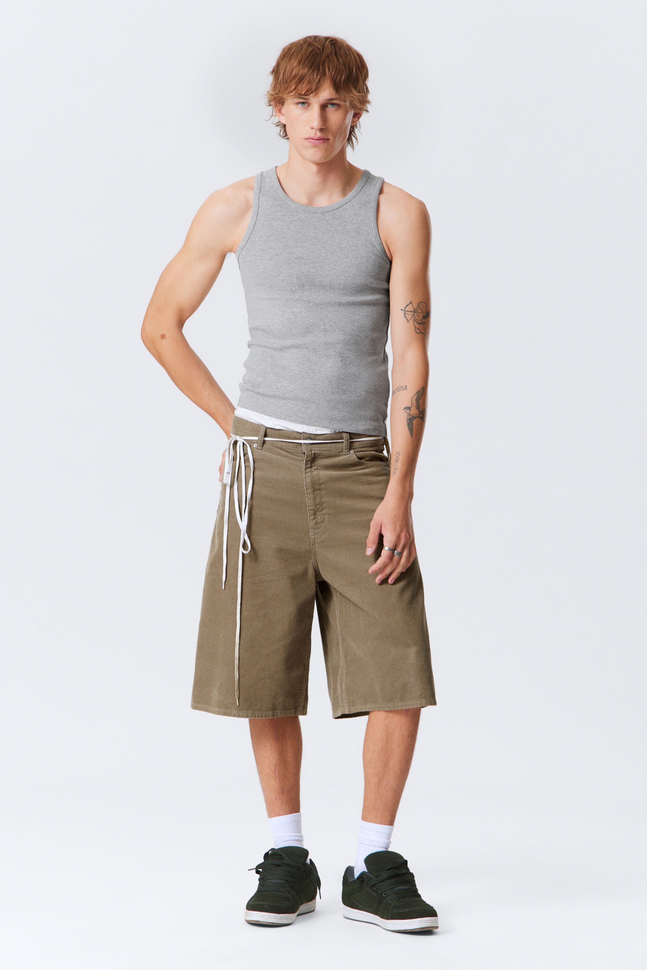 #7F7A72 - Astro - Lockere Baggy-Shorts aus Cord - 2