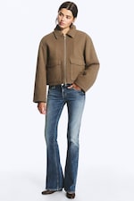 Soft Brown - Cropped Boxy Zip Jacket - 2