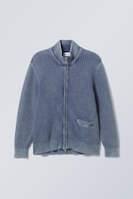 Verwaschenes Blau - Strickjacke Mattias mit regulärer Passform - 0