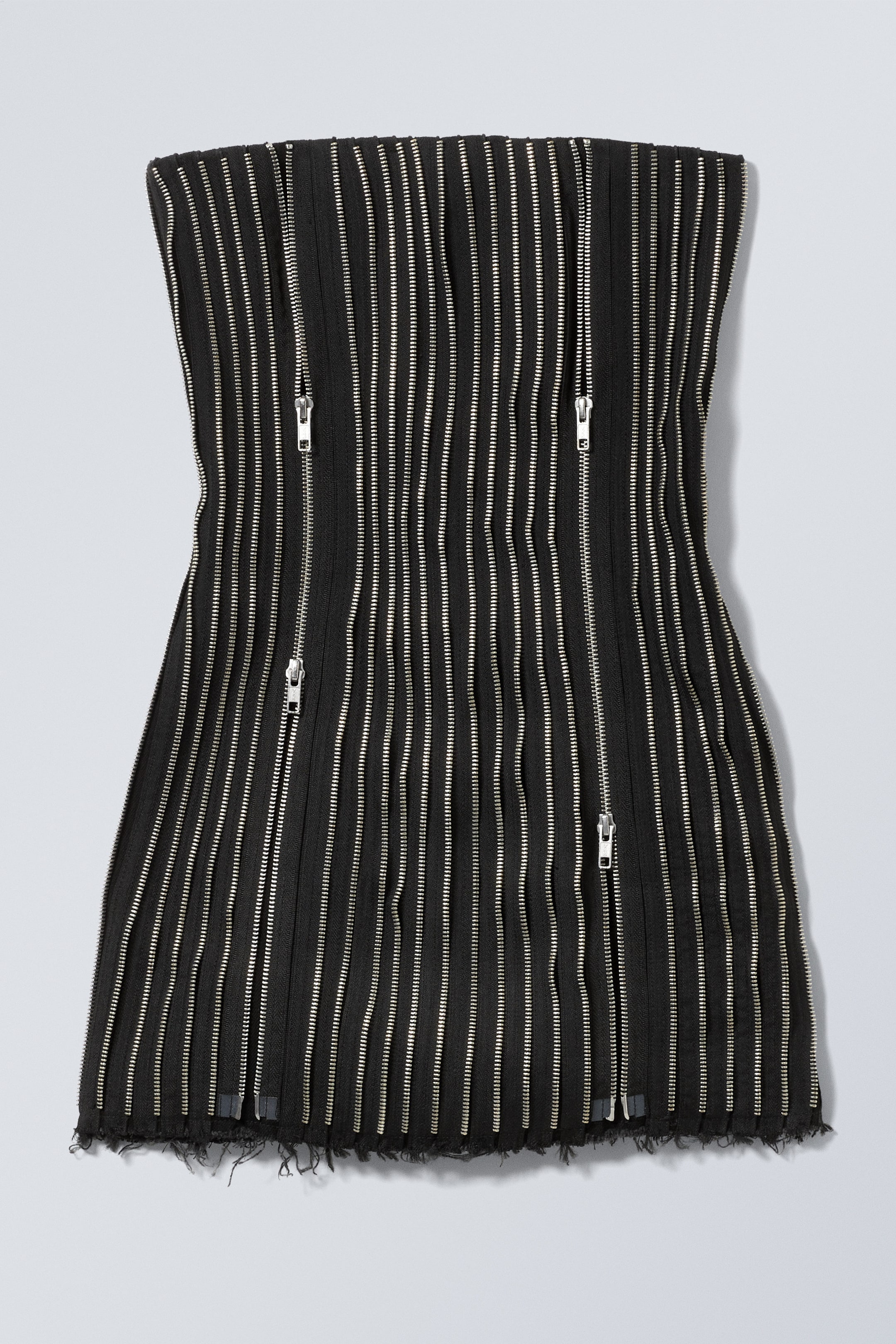 Schwarz - Schlauchkleid mit Reißverschluss-Details - 1