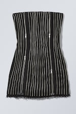 Schwarz - Schlauchkleid mit Reißverschluss-Details - 0