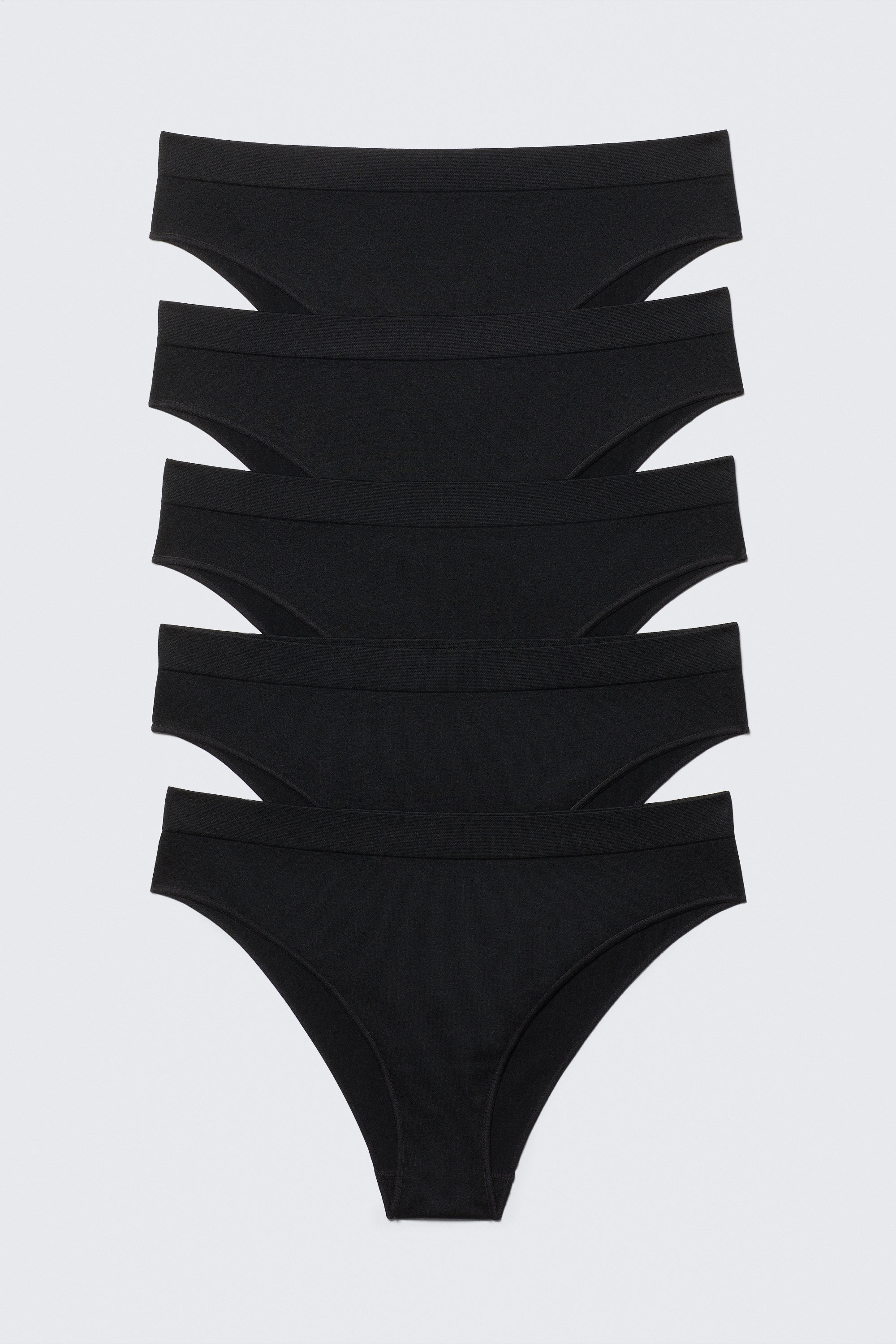 Schwarz - 5er-Pack weiche nahtlose Slips