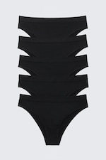 Black - 5-pack Soft Seamless Briefs - 0