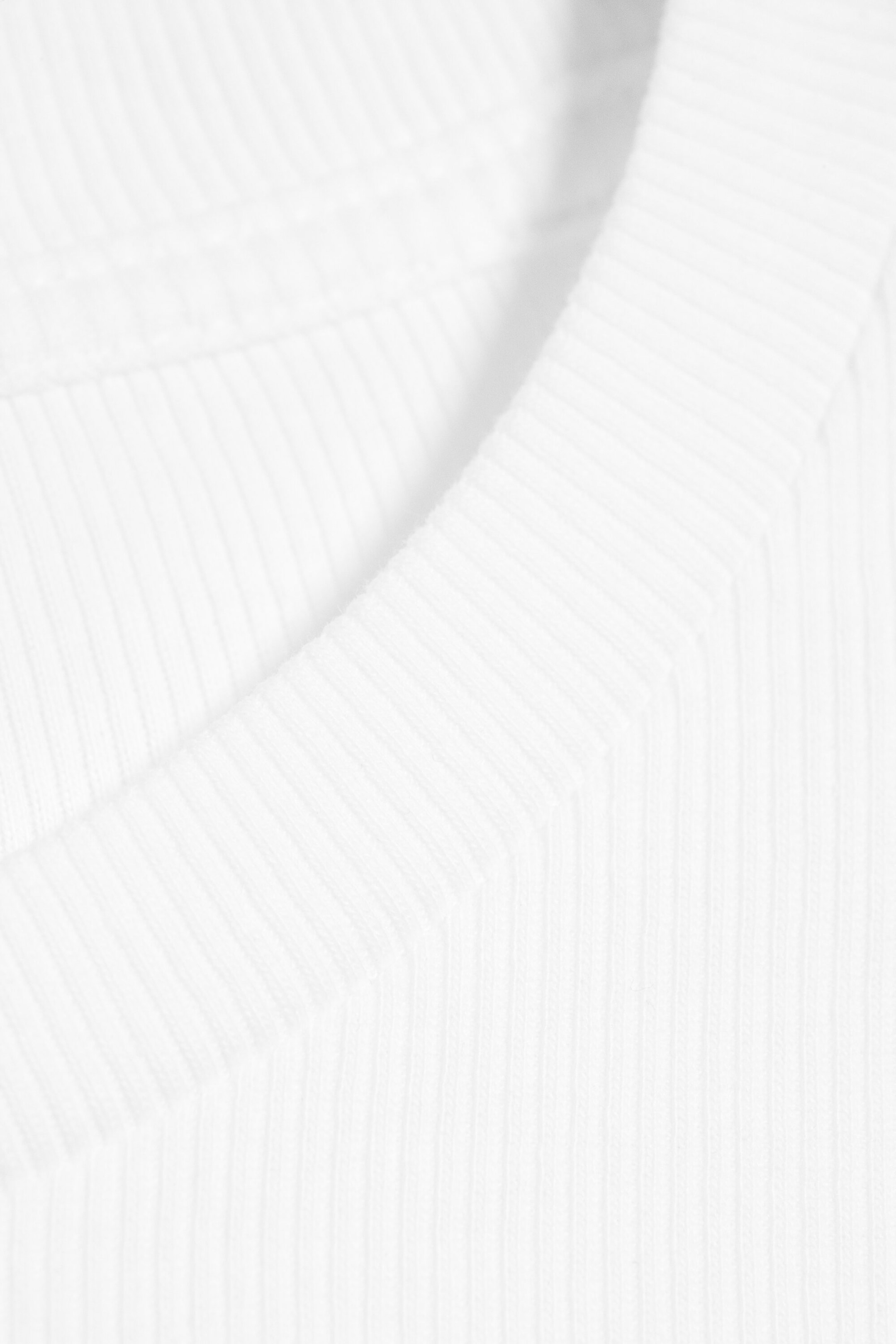 Weiß - Enges, geripptes Longsleeve - 3