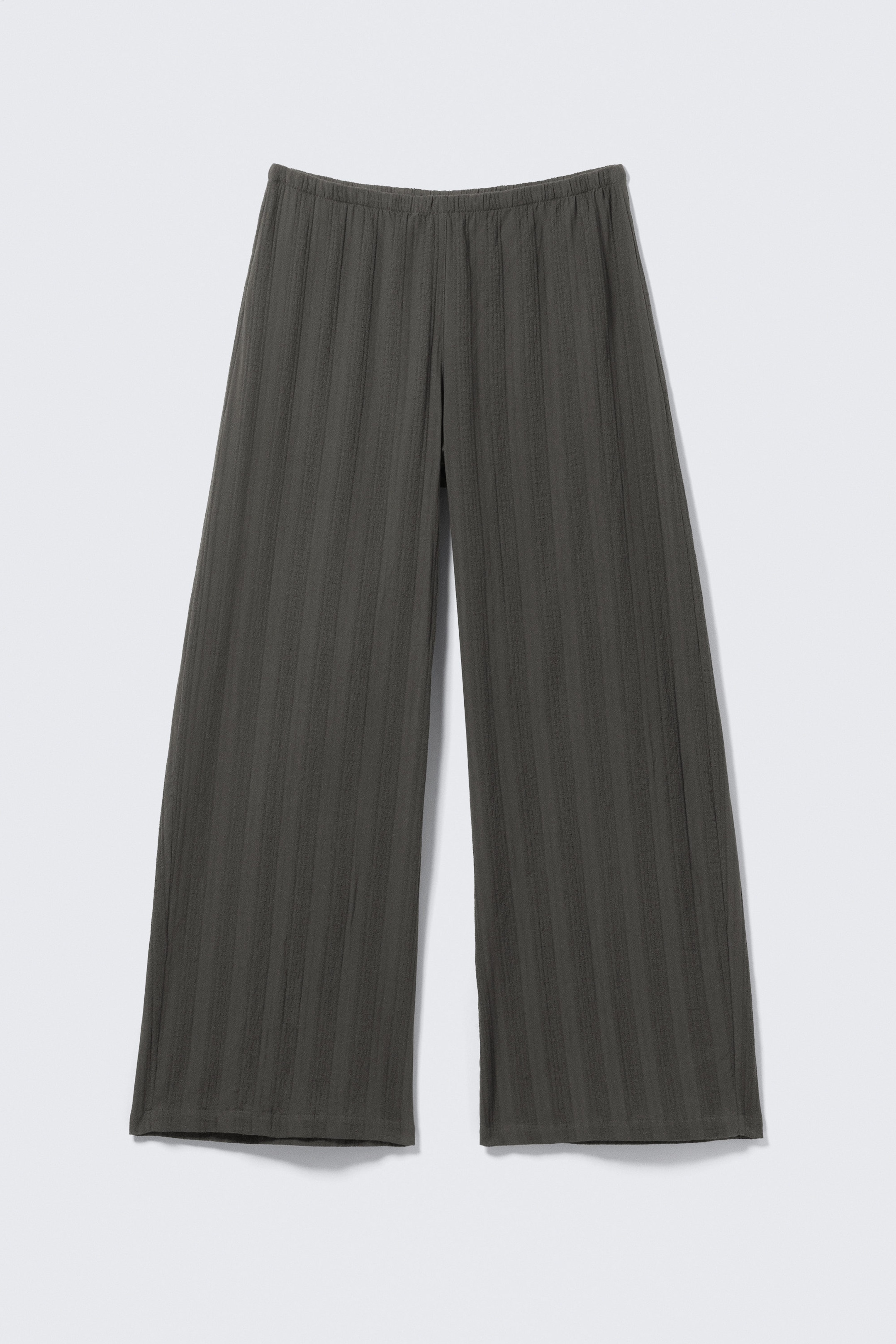 Gris foncé - Pantalon ample taille basse en coton à enfiler - 4