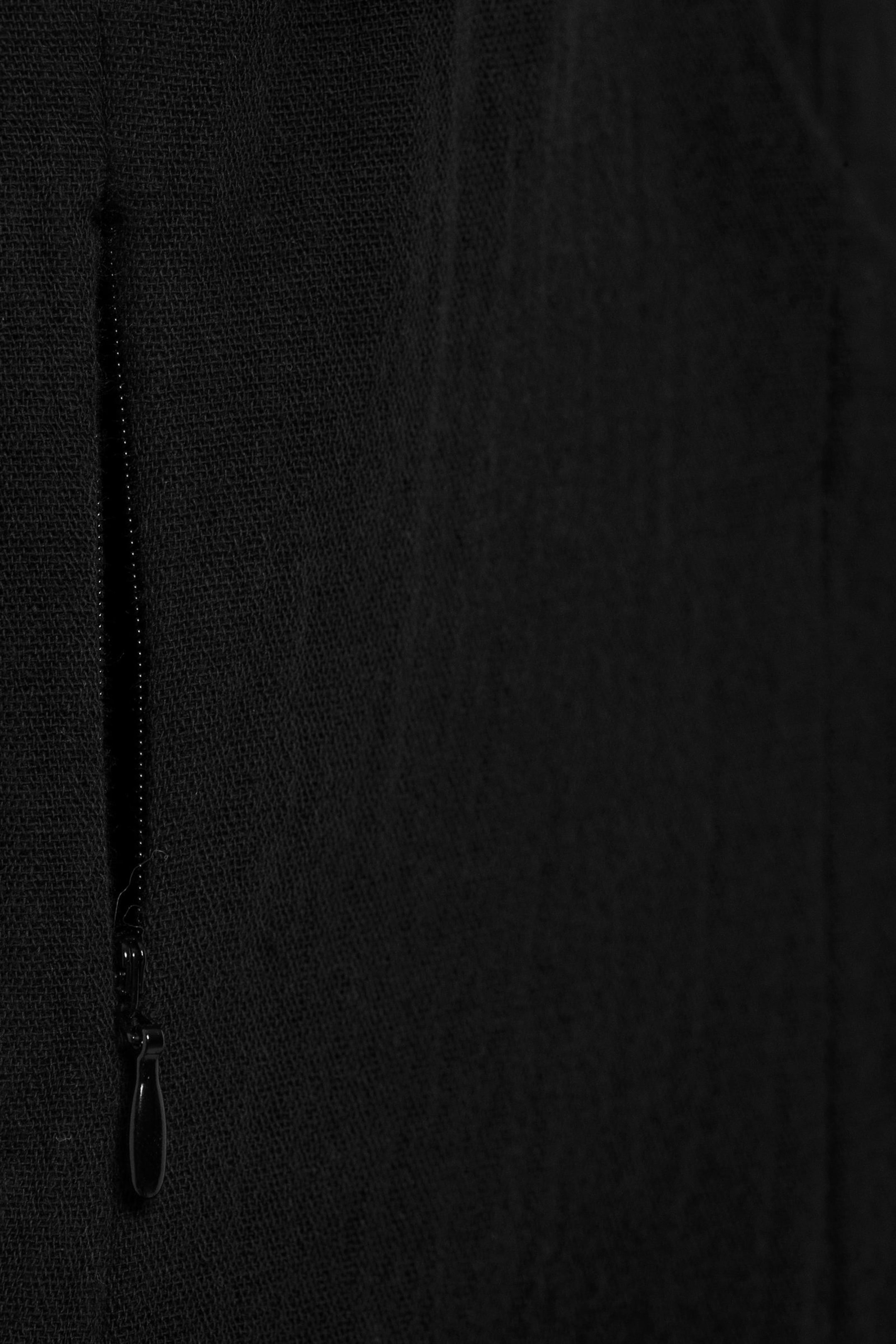 Schwarz - Ärmelloses Twill-Minikleid - 7