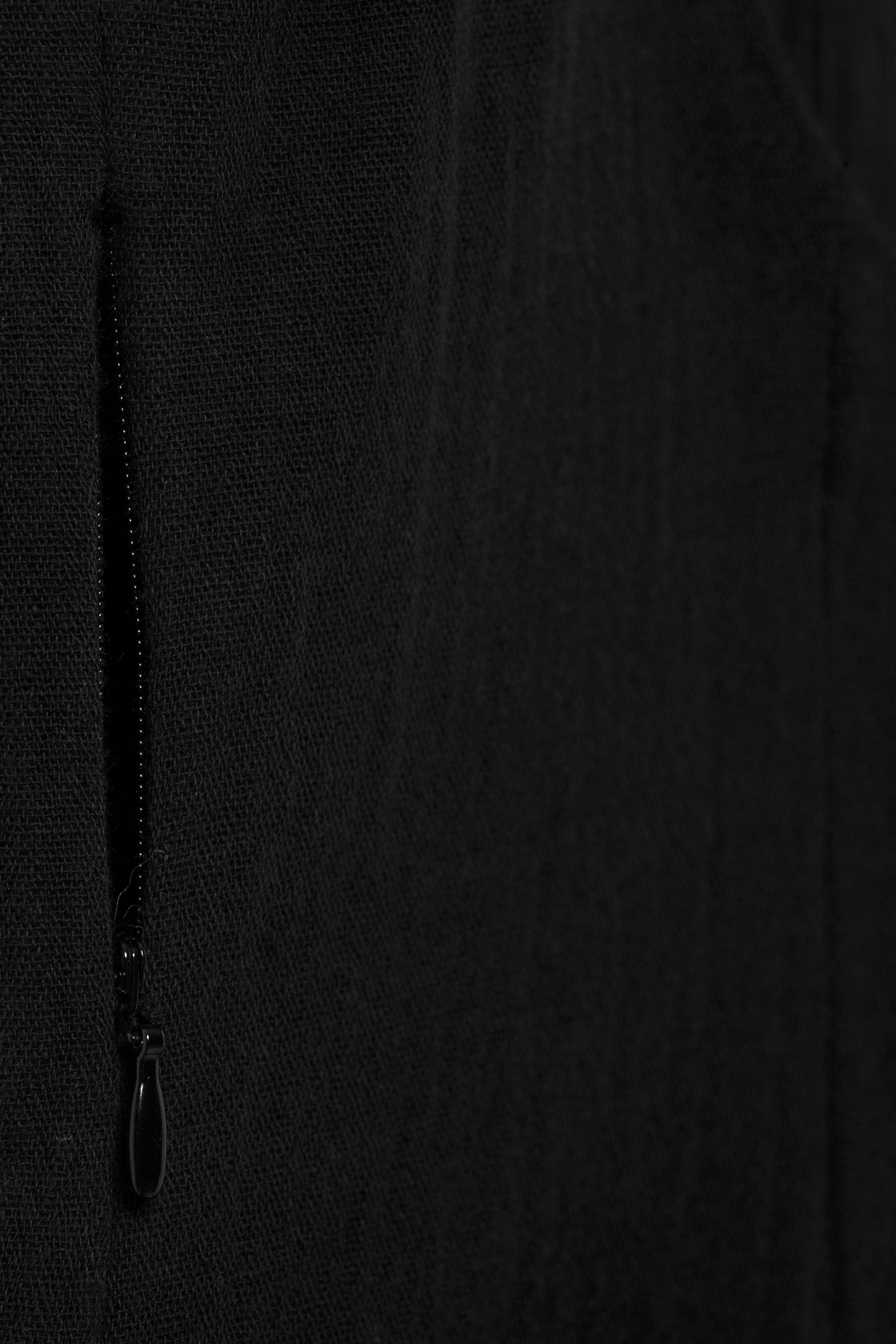 Black - Sleeveless Twill Mini Dress - 3