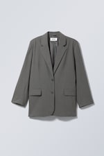 Grey - Erin Oversized Blazer - 0