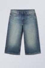 Jackpot Blue - Ample Low Loose Denim Shorts - 0