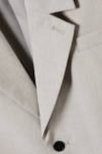 Zacht lichtbeige - Oversized blazer met enkele rij knopen - 1