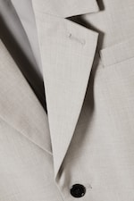 Zacht lichtbeige - Oversized blazer met enkele rij knopen - 1