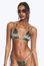 Dusty Grey - Triangle Bikini Top - 0