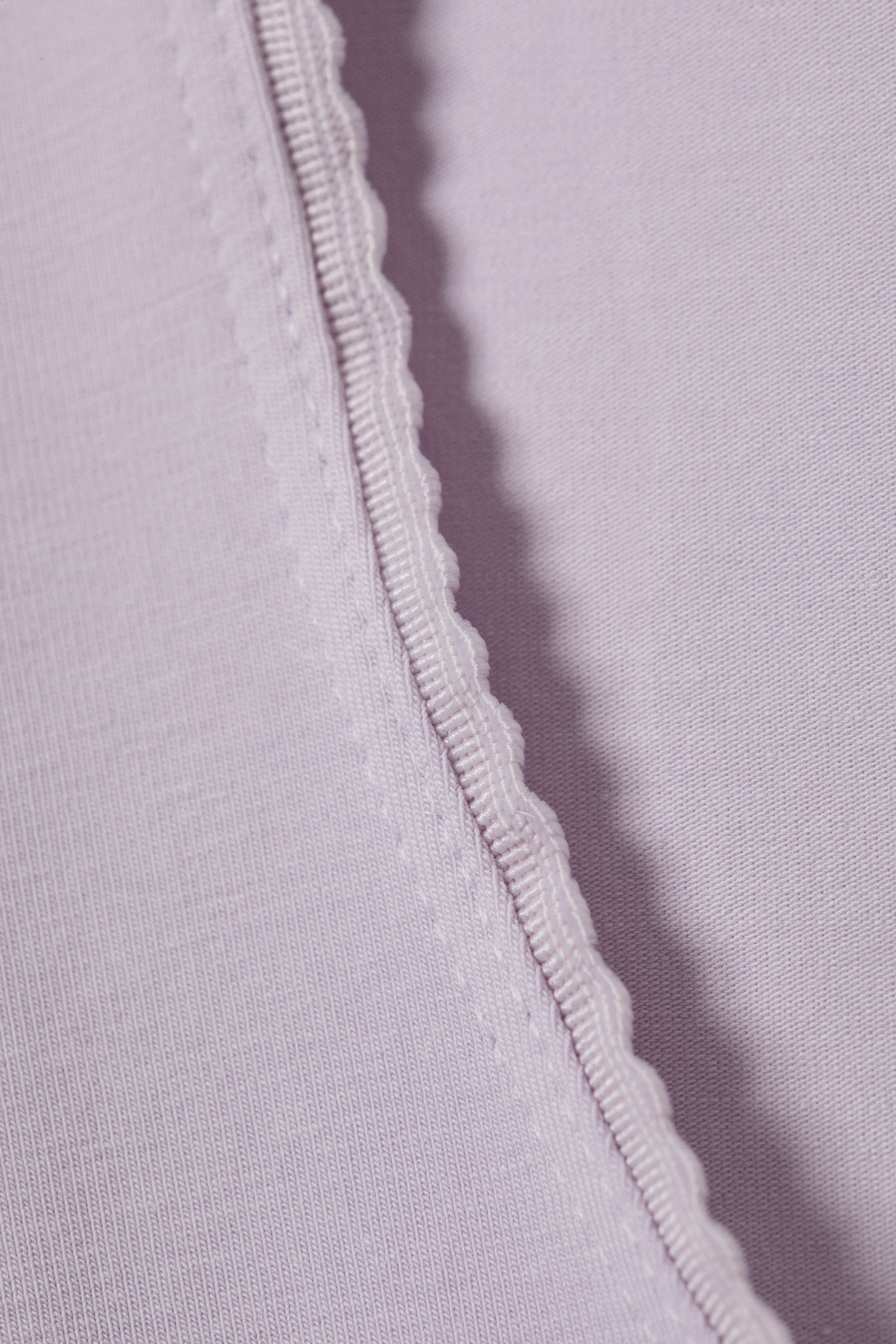 Light Lilac - Fitted Three-Quarter Sleeve Top - 5