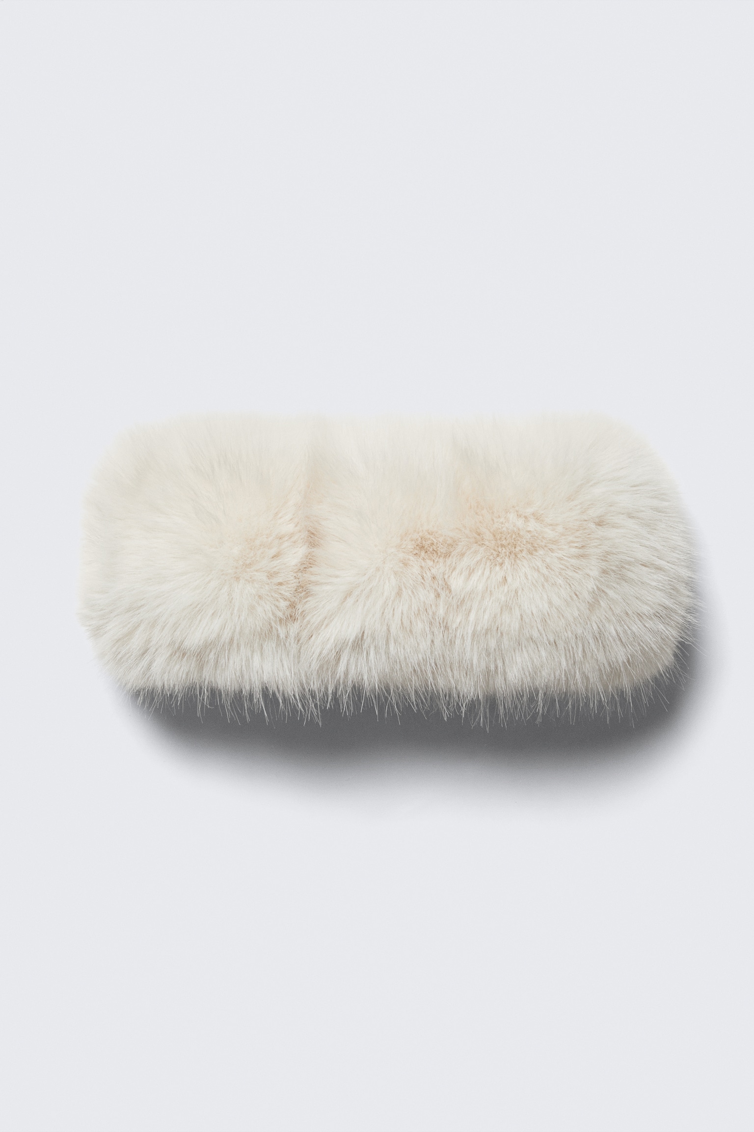 Soft Faux Fur Headband - Cream White/Black