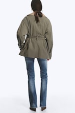 Beige et vert kaki - Trench-coat réversible à double boutonnage - 4
