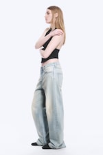 Broken Blue - Light Blue - Missy Low Rise Loose Straight Leg Jeans - 2