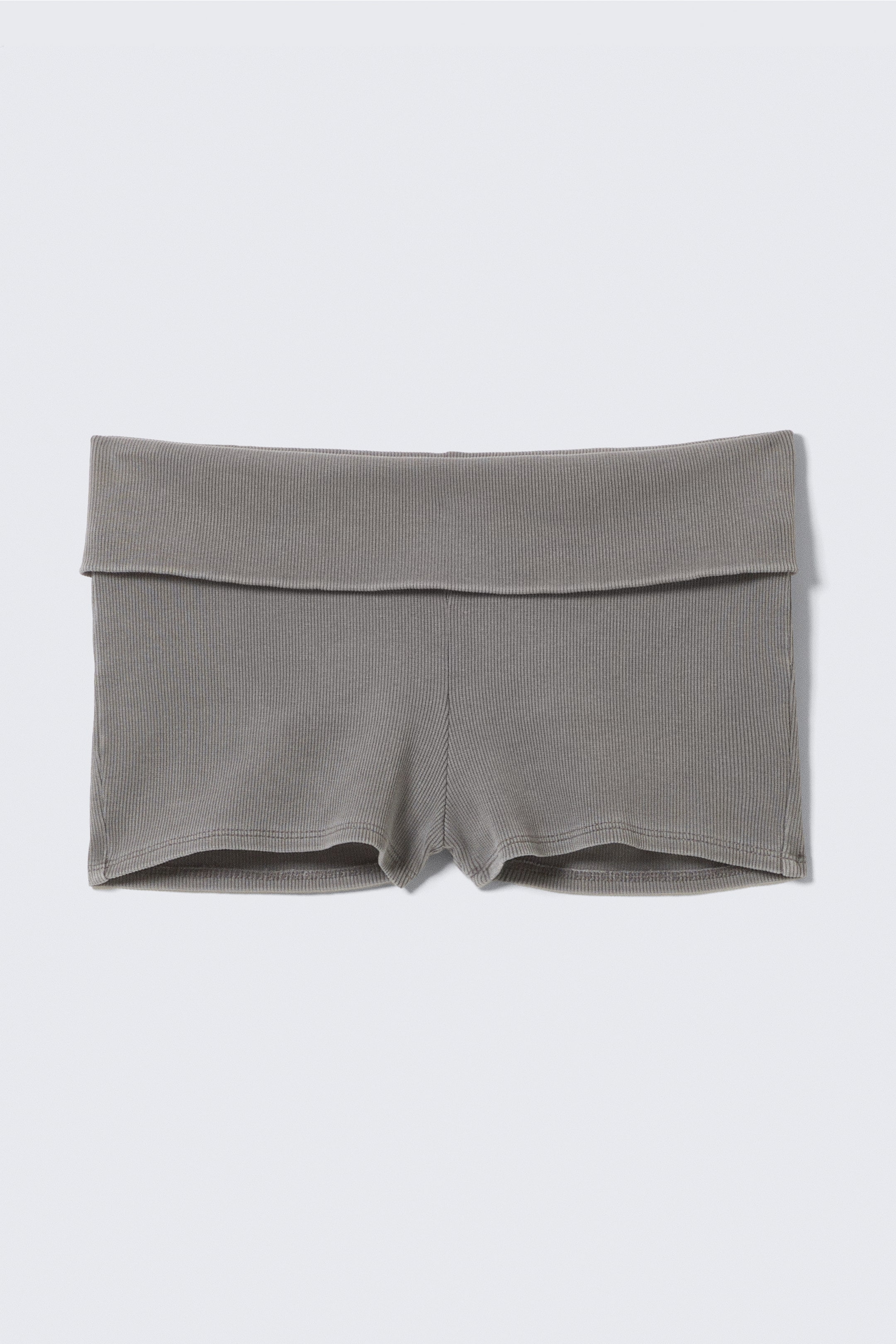 Grotere afbeelding bekijken: Gevouwen geribbelde katoenen hotpants - Grijs - DAMES | H&M NL 4