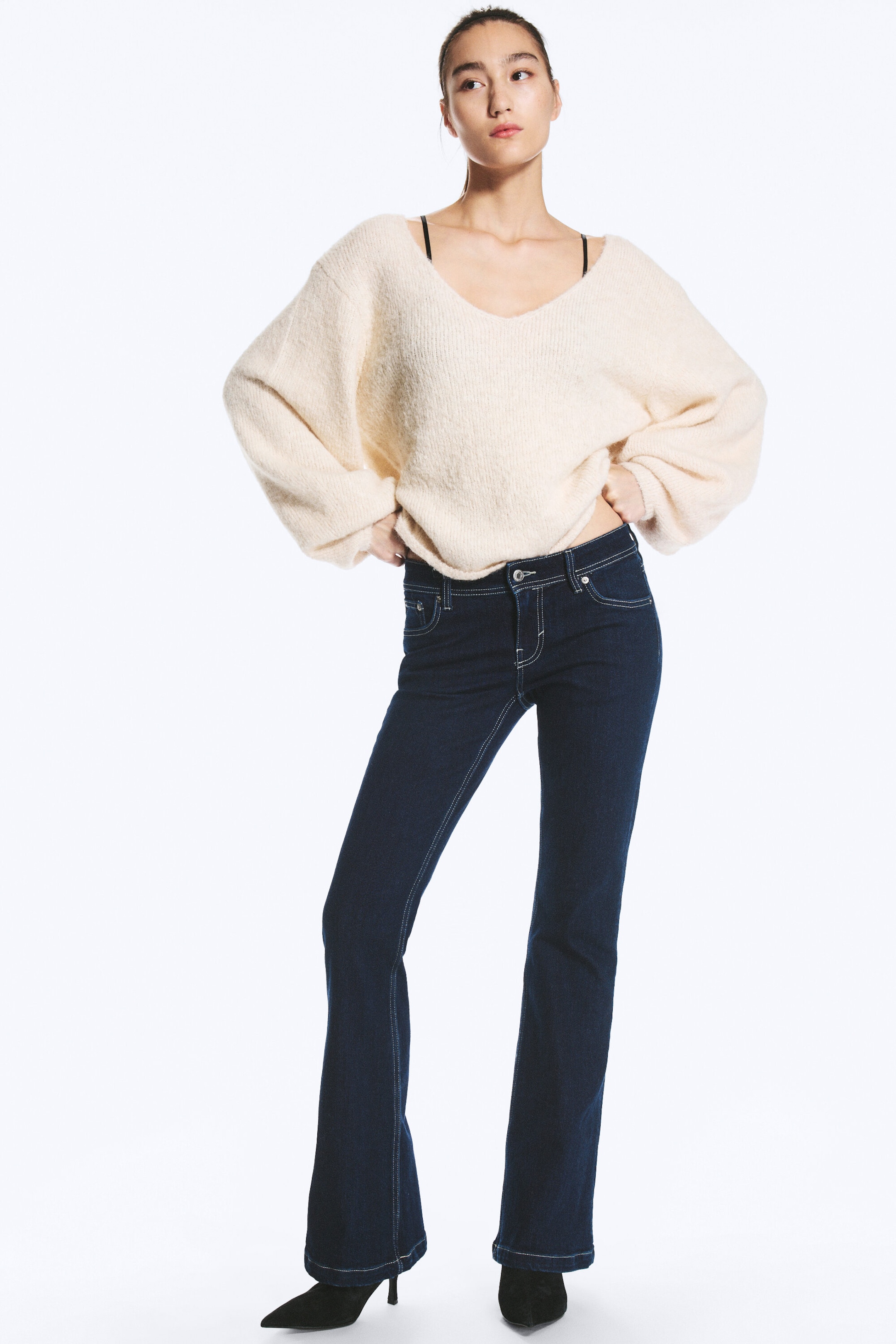 Blue Rinse – mørkeblå - Slim-fit jeans med lavt liv og utsvingte ben - 2