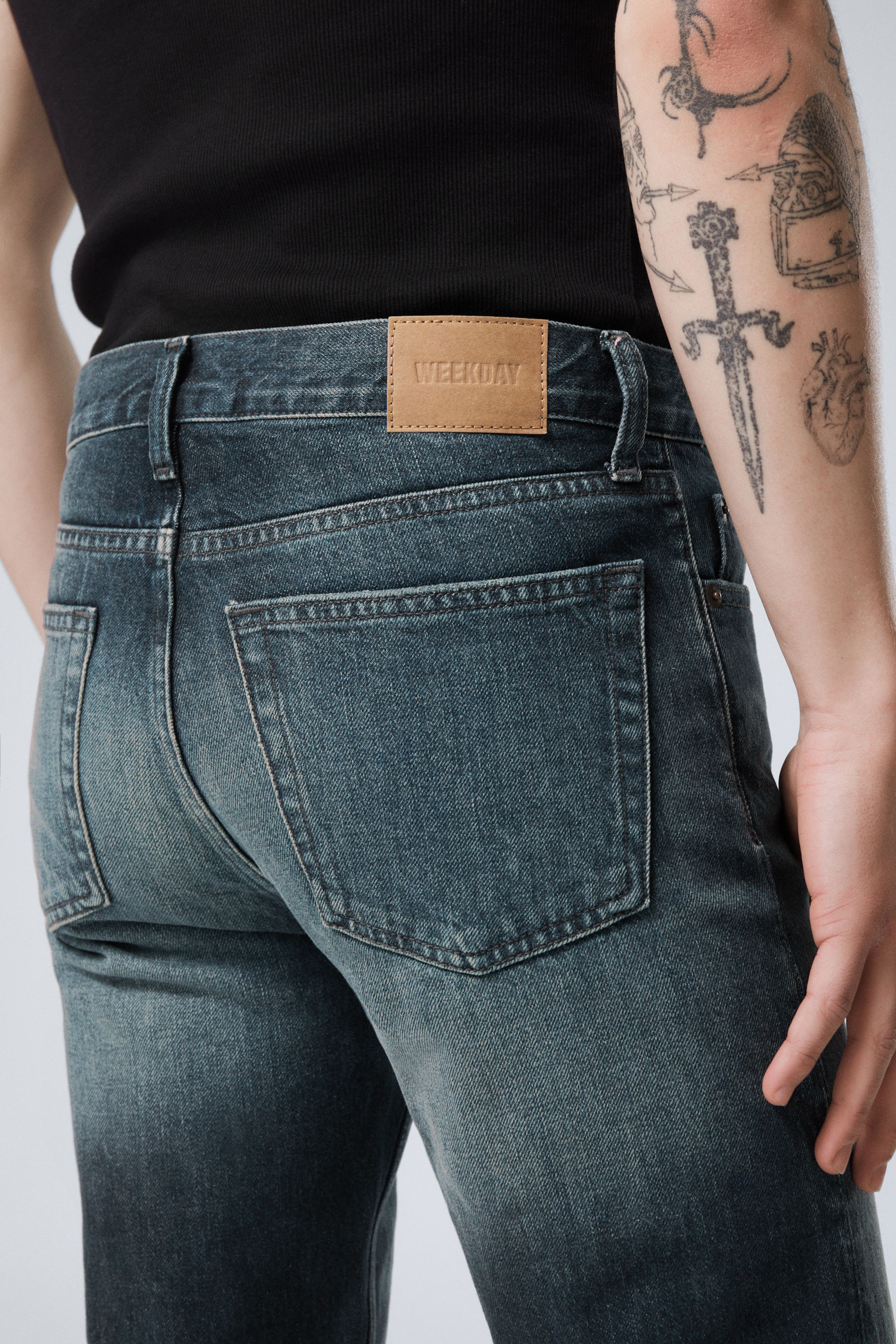 Deep Cyan - Medium Blue - Klean Regular Straight Leg Jeans - 4