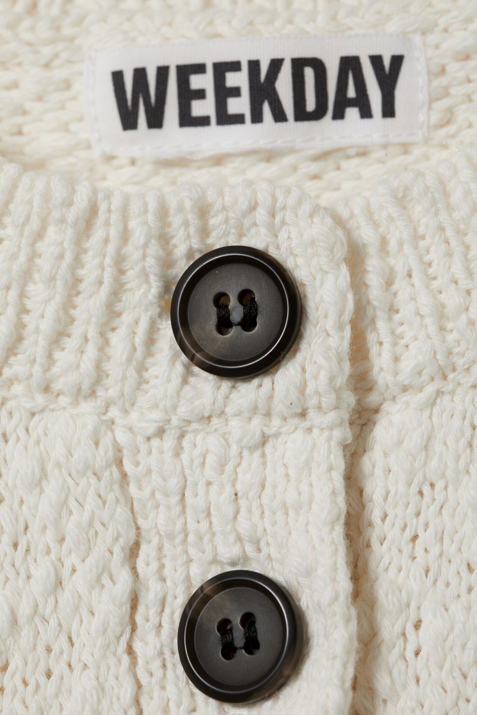 Knitted Single-Breasted Vest - Gebroken wit - 5
