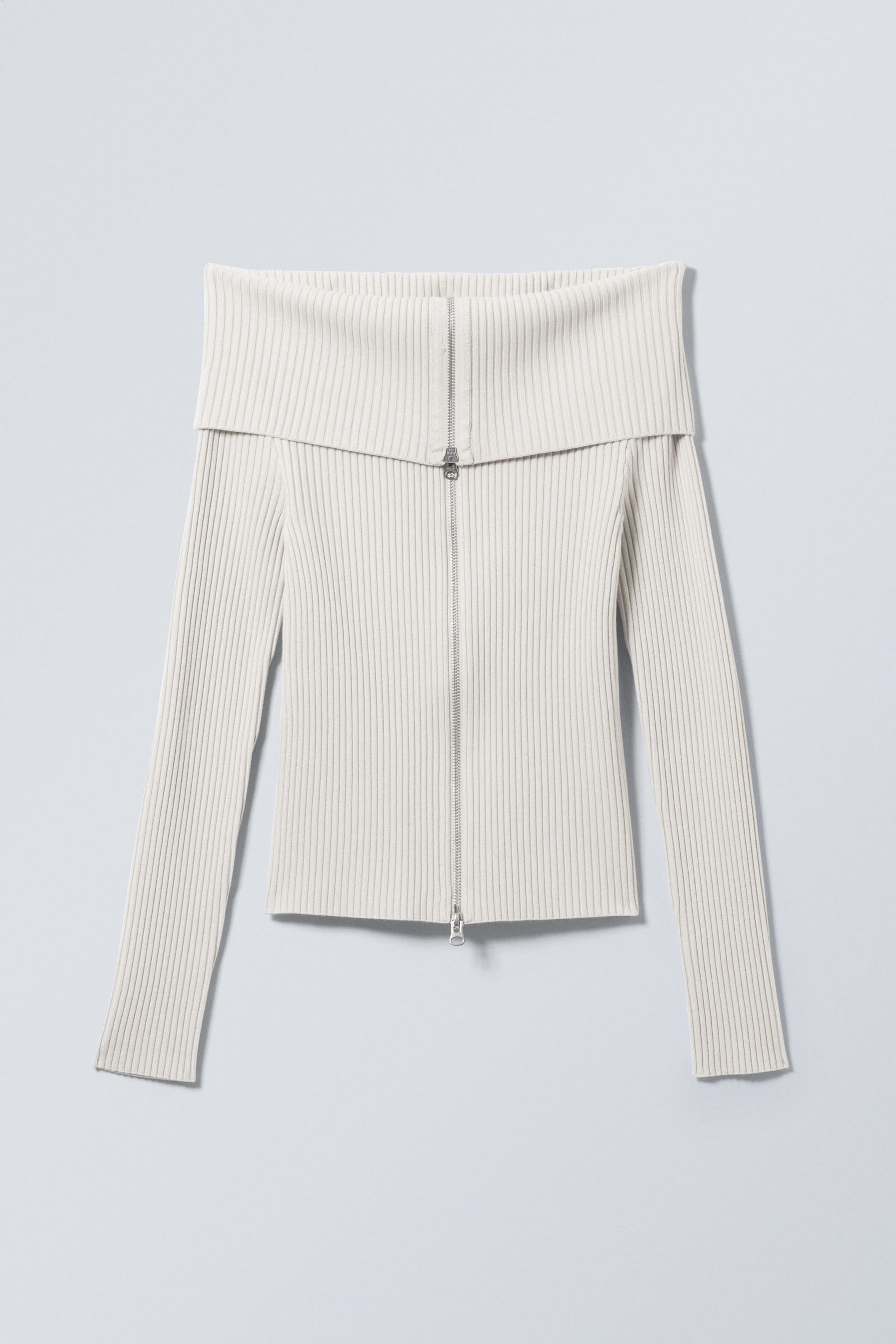 Mole Dusty Light - Vanna Off Shoulder Zip Cardigan - 1