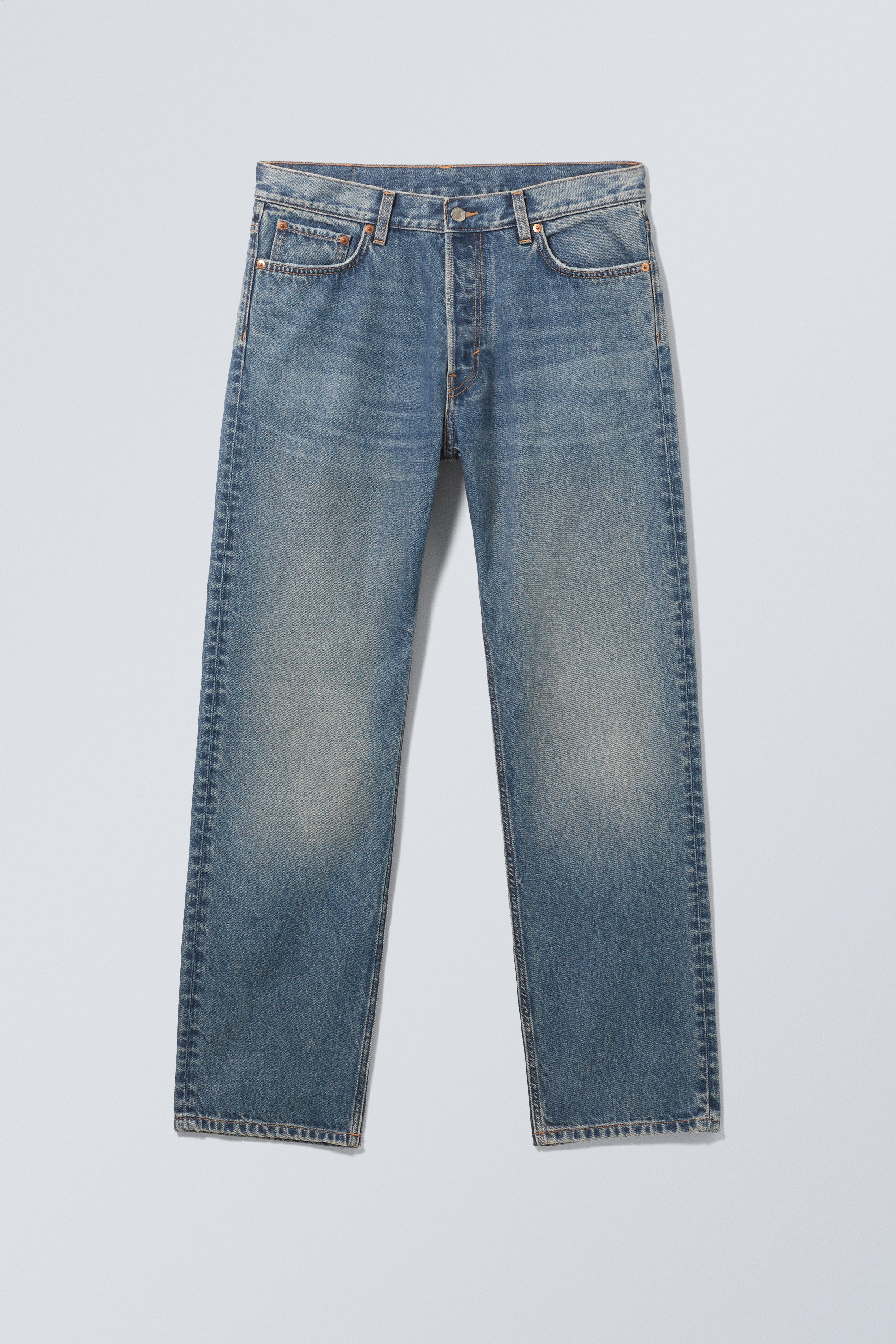 Mondayです。 space mid rise relaxed straight jeans - Iron blue | Weekday NL