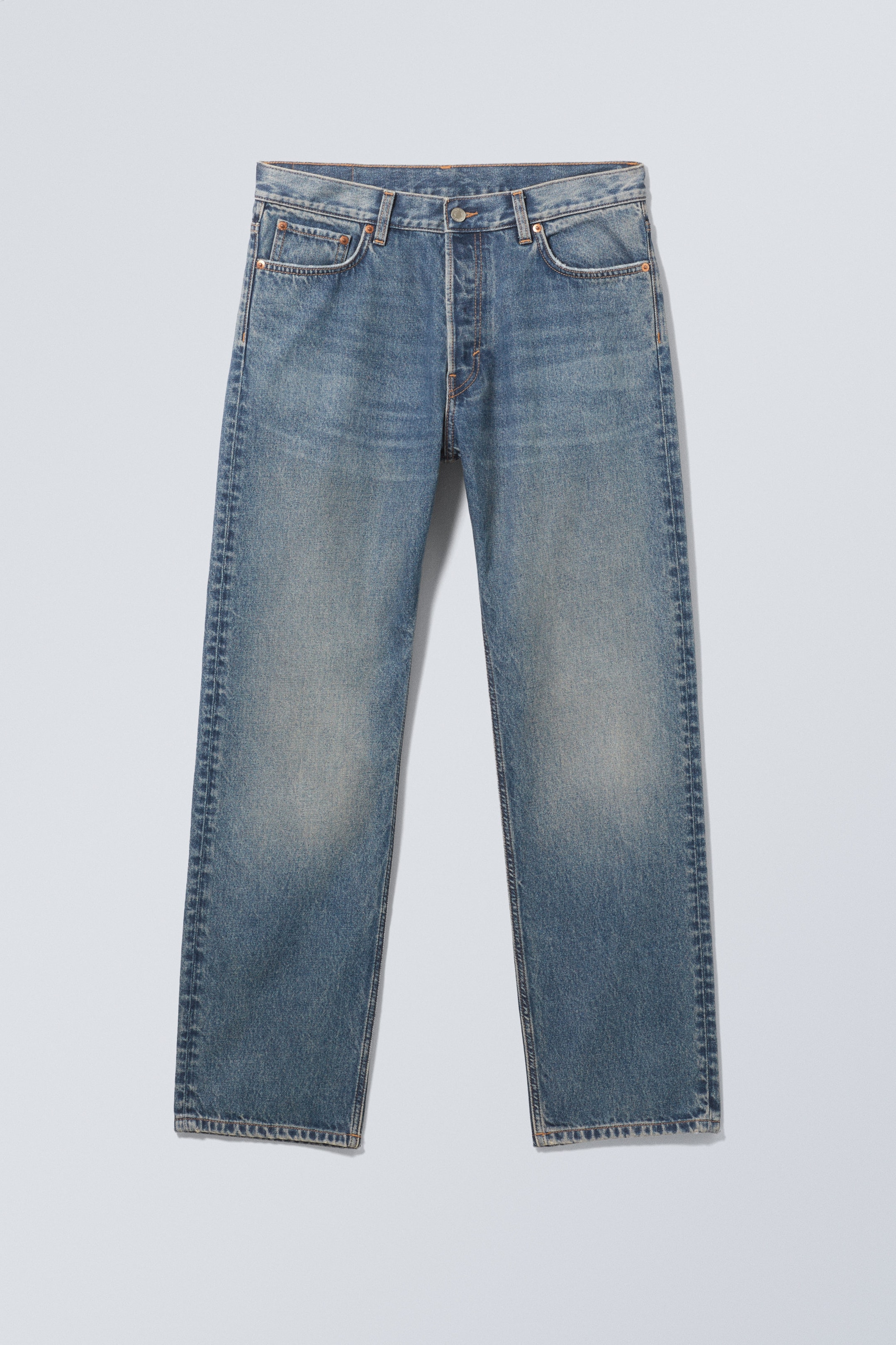 Iron Blue - Space Mid Rise Relaxed Straight Leg Jeans - 5