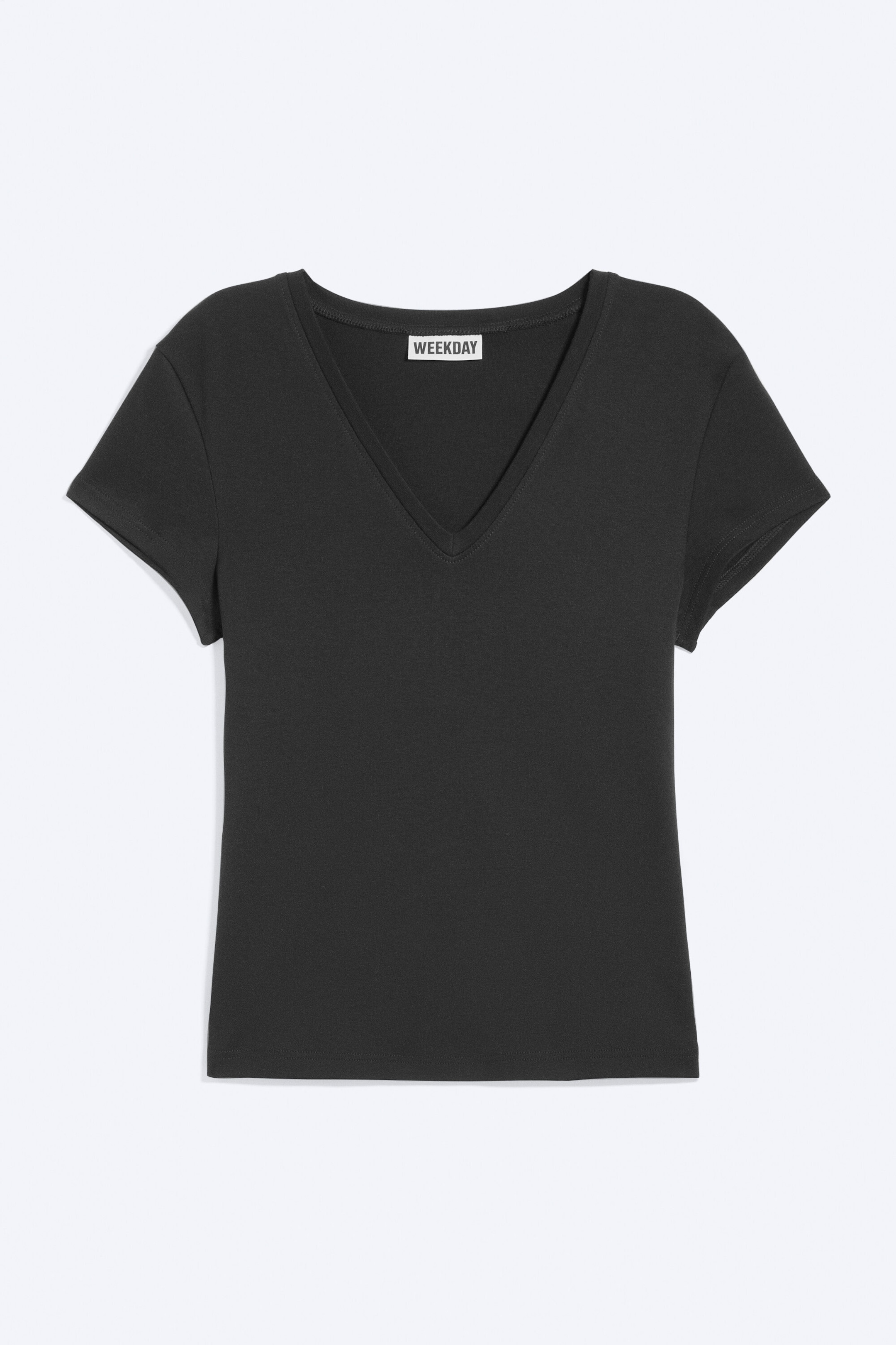 Gris foncé - Slim Fit Deep V-Neck T-Shirt - 1