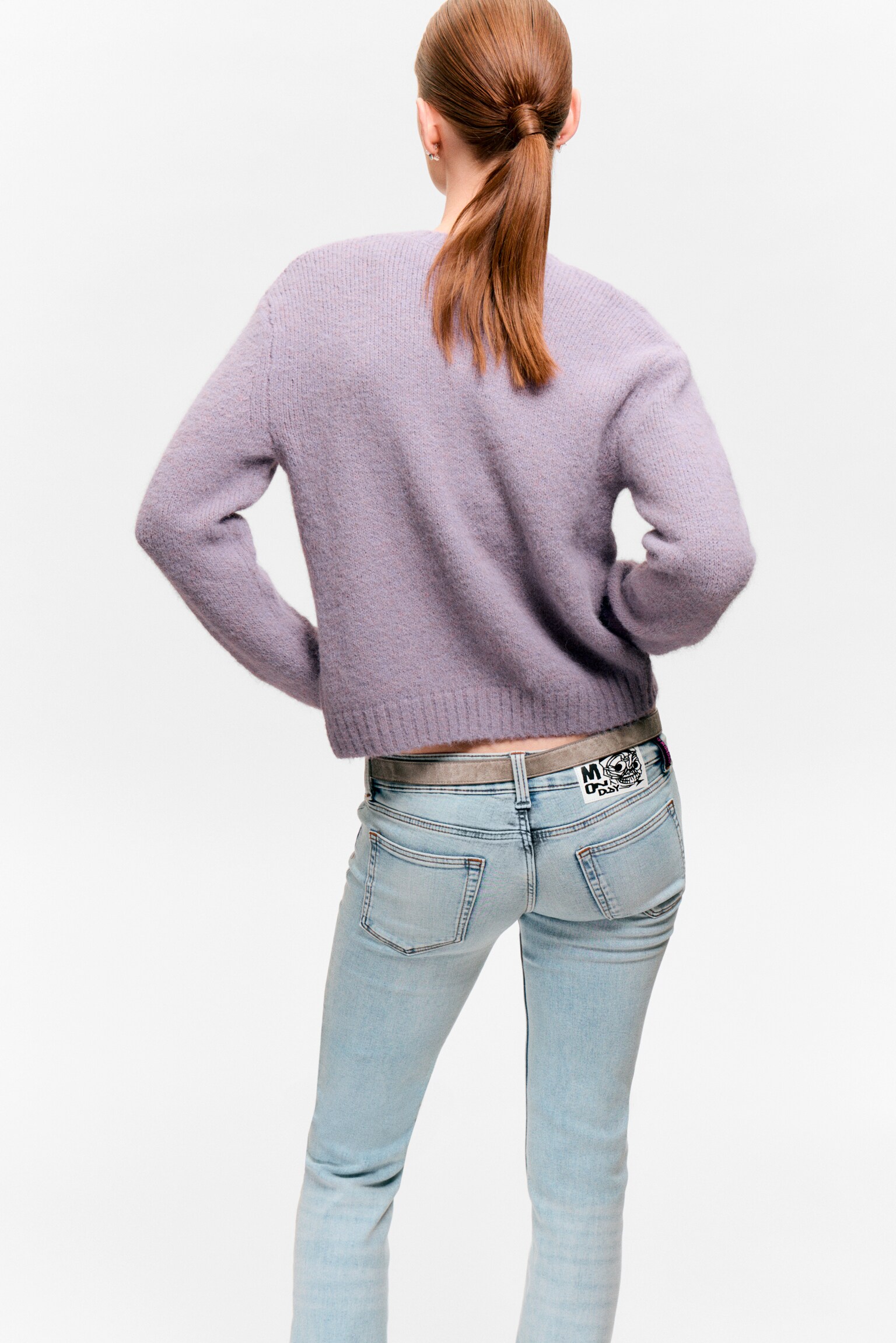 Brushed Knit Buttoned Cardigan - Lilac/Grey Melange/Dark Red & Pink Stripes/Brown/Black/Green Stripes - 6