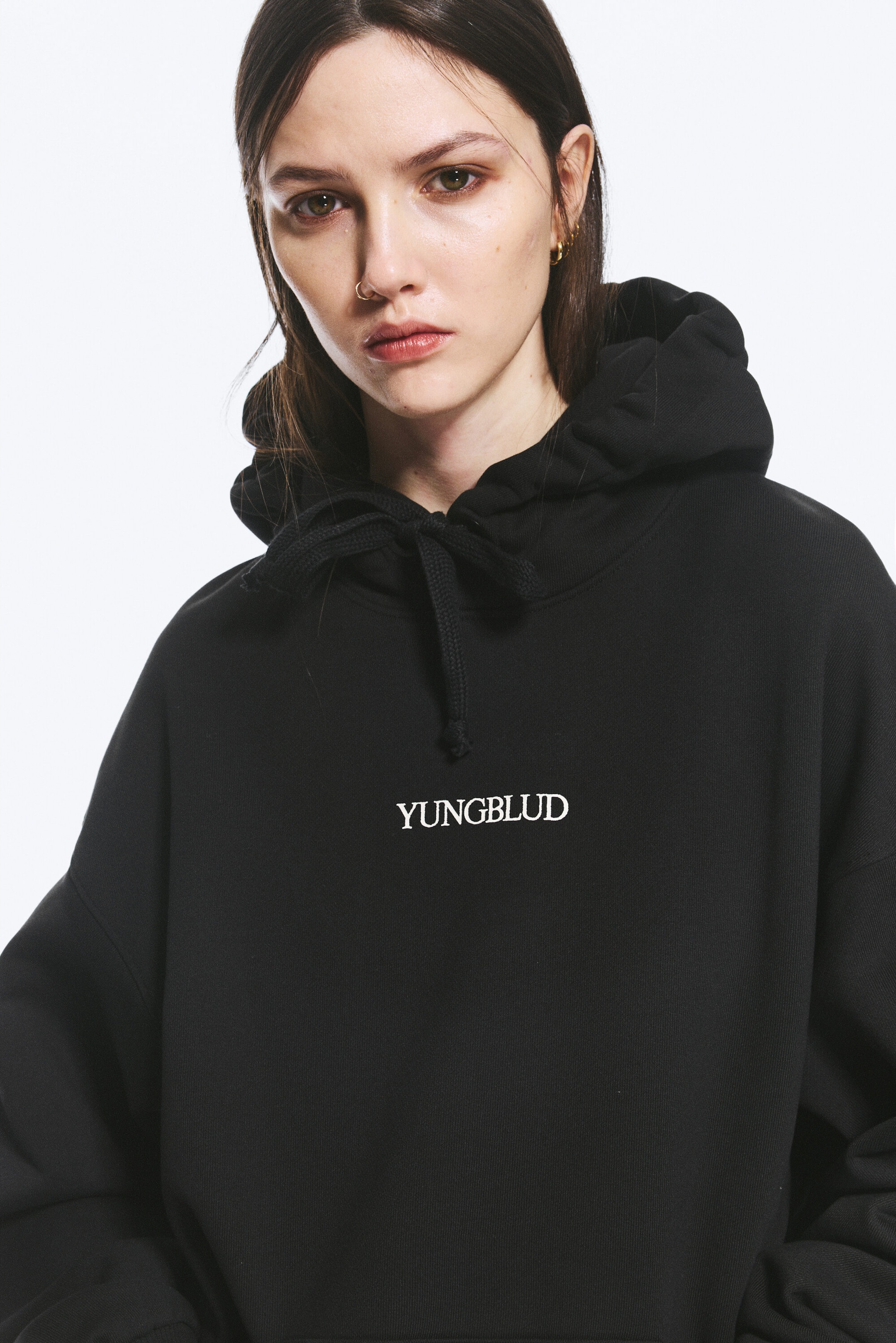 Noir délavé - Sweat à capuche oversize imprimé Yungblud - 2