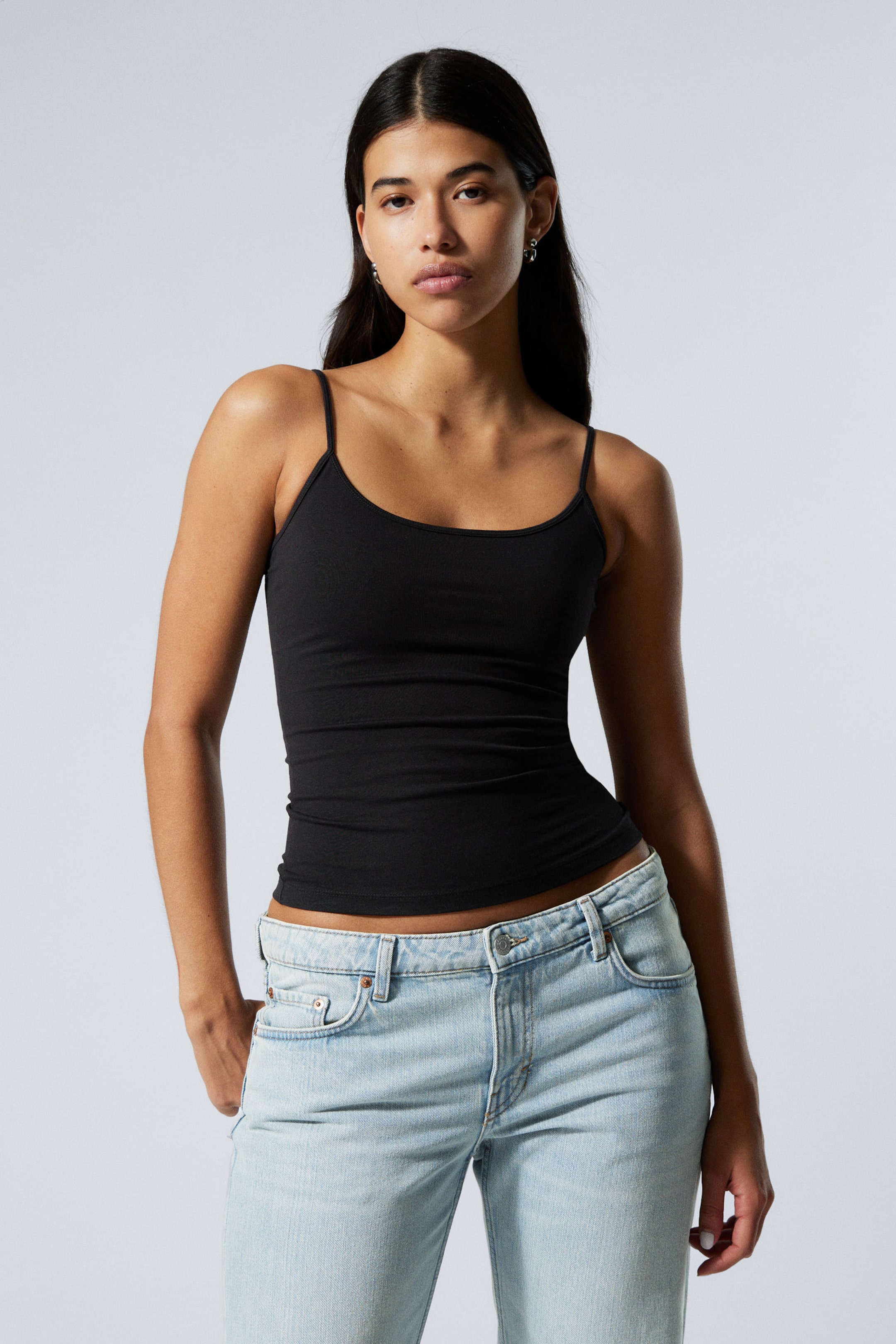 #272627 - Fitted Strappy Scoop Neck Singlet - 1