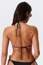 Black - Strappy Triangle Bikini Top - 2