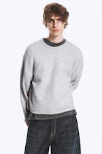 Light Grey Melange - Boxy Knitted Jumper - 4