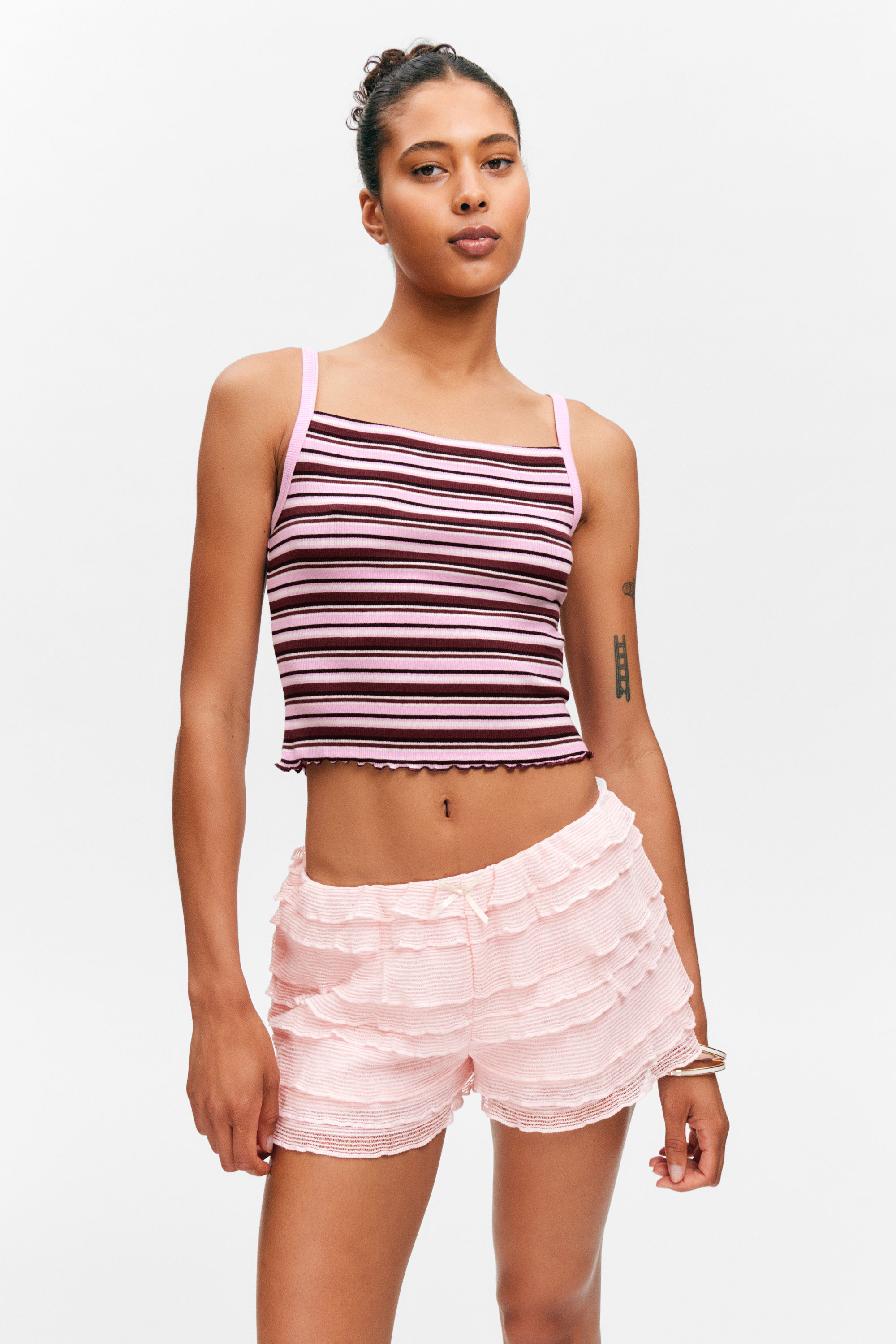 #503640 - Croppad ribbad tanktop - 2