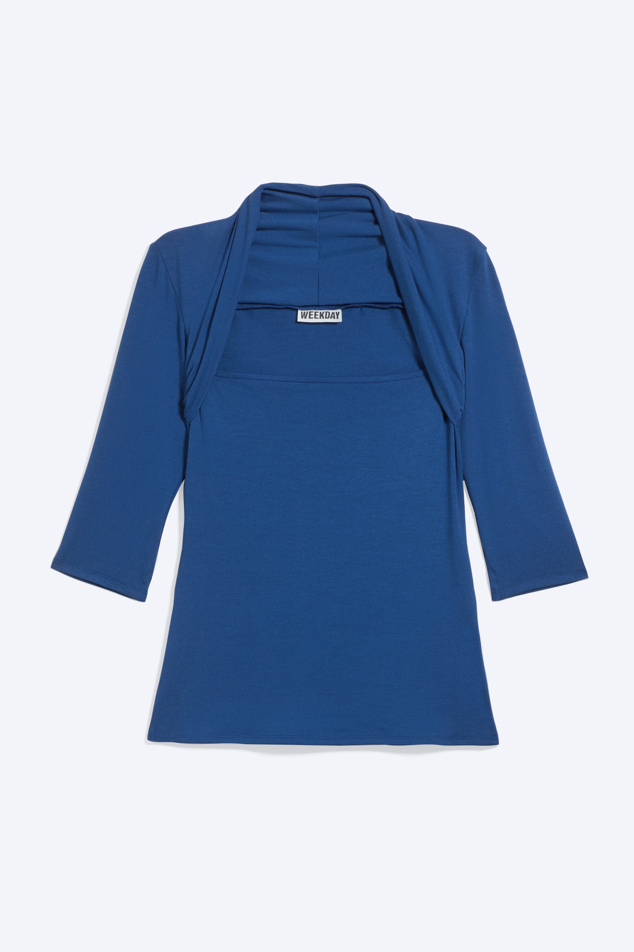Klarblå - Figurnära lyocell bolero-topp - 0