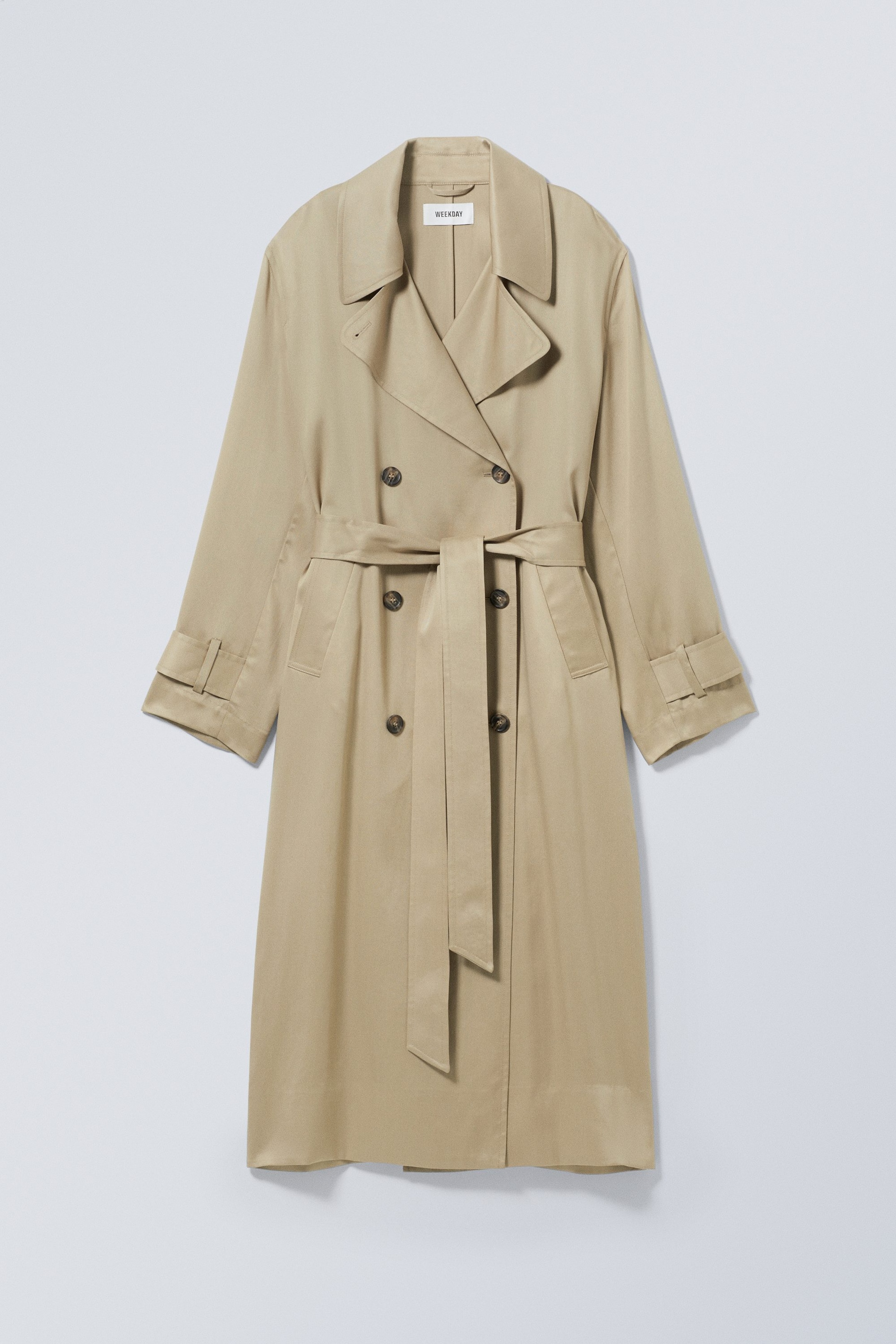 Beige - Evelyn Relaxed Lyocell Trench Coat - 0