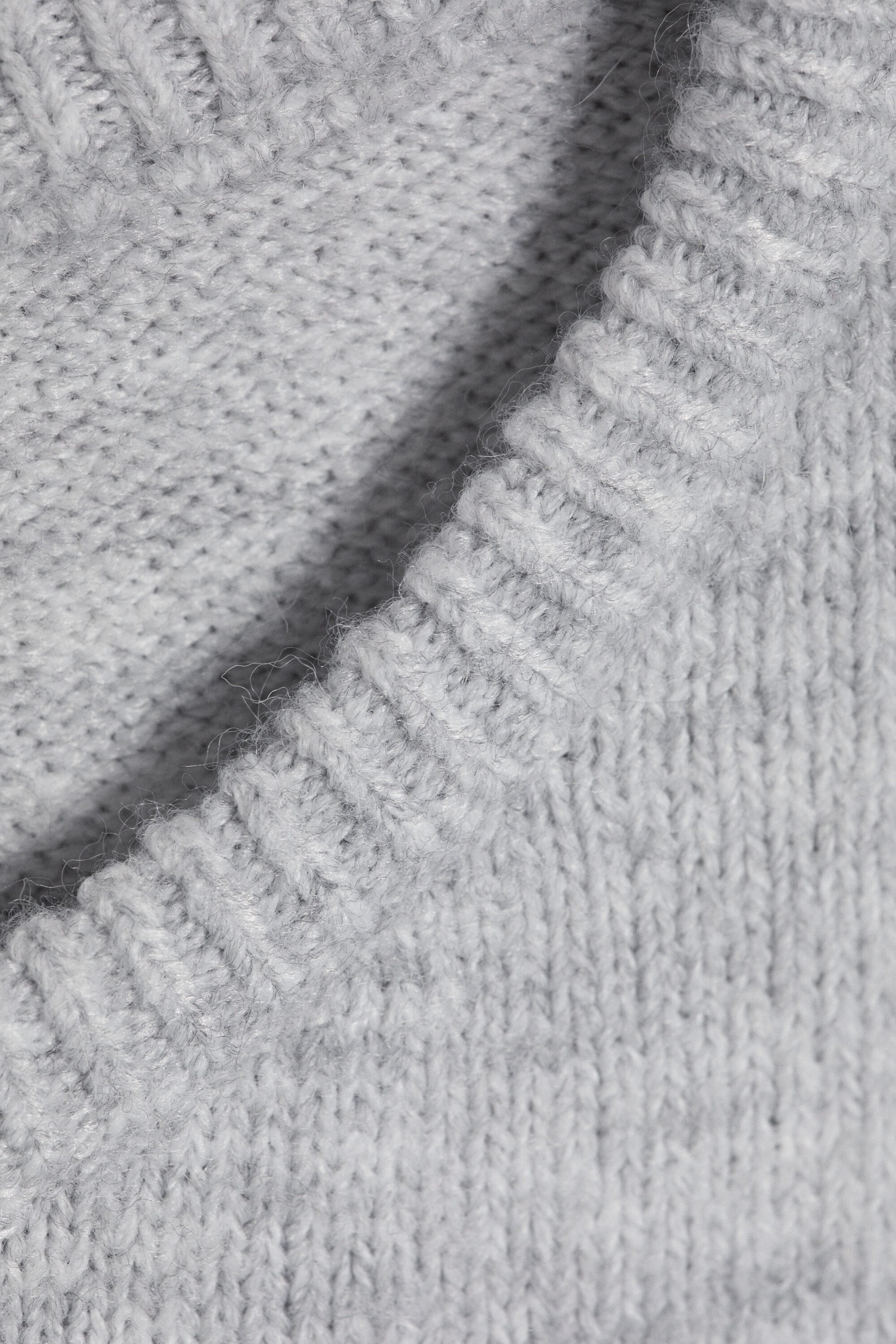 Light Grey Melange - Boxy Knitted Jumper - 8