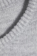 Light Grey Melange - Boxy Knitted Jumper - 8