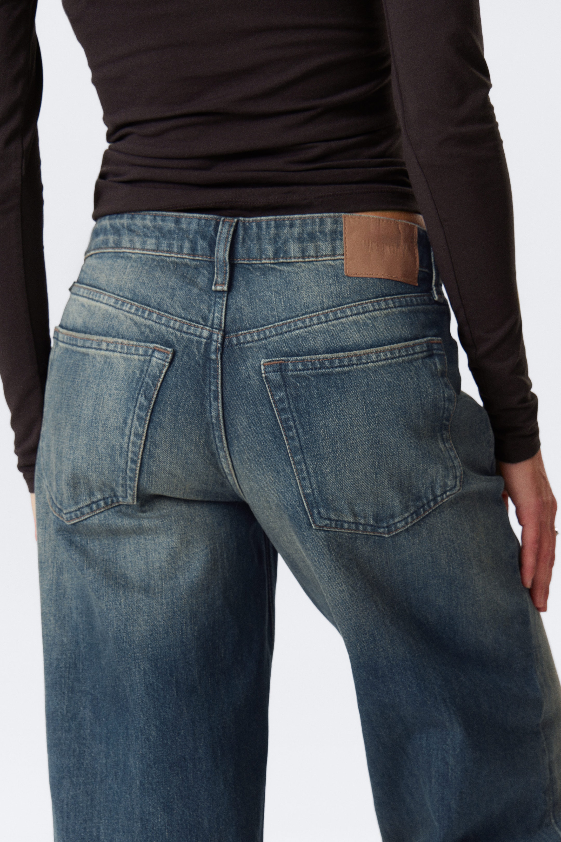 Baltic Blue - Dark Blue - Ample Low Rise Loose Wide Leg Jeans - 4