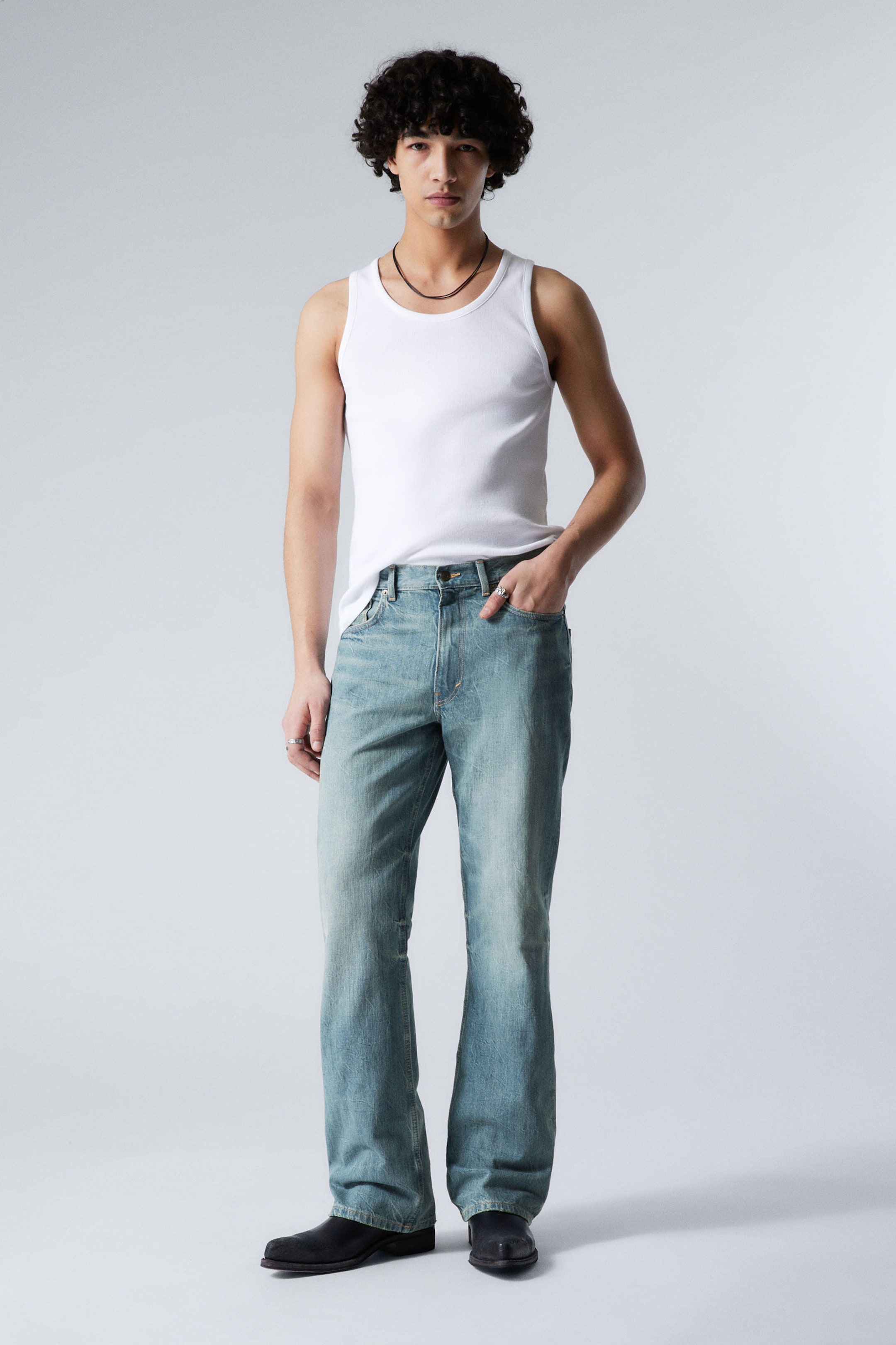#79829D - Mercury Relaxed Bootcut Leg Workwear Jeans - 1