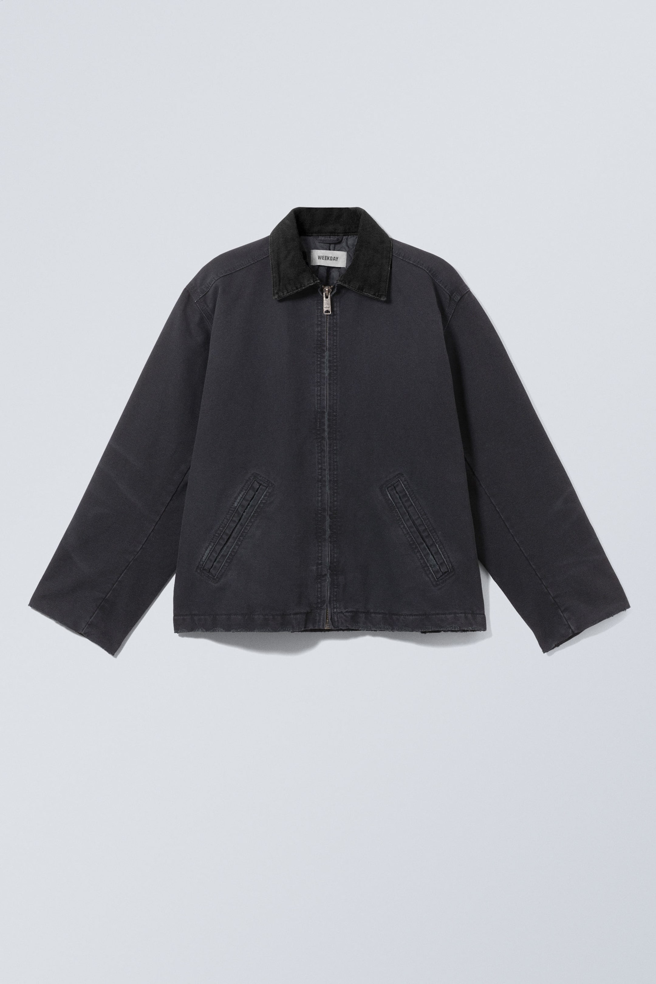 Verwaschenes Schwarz - Jacke Belle aus gewaschenem Canvas - 0