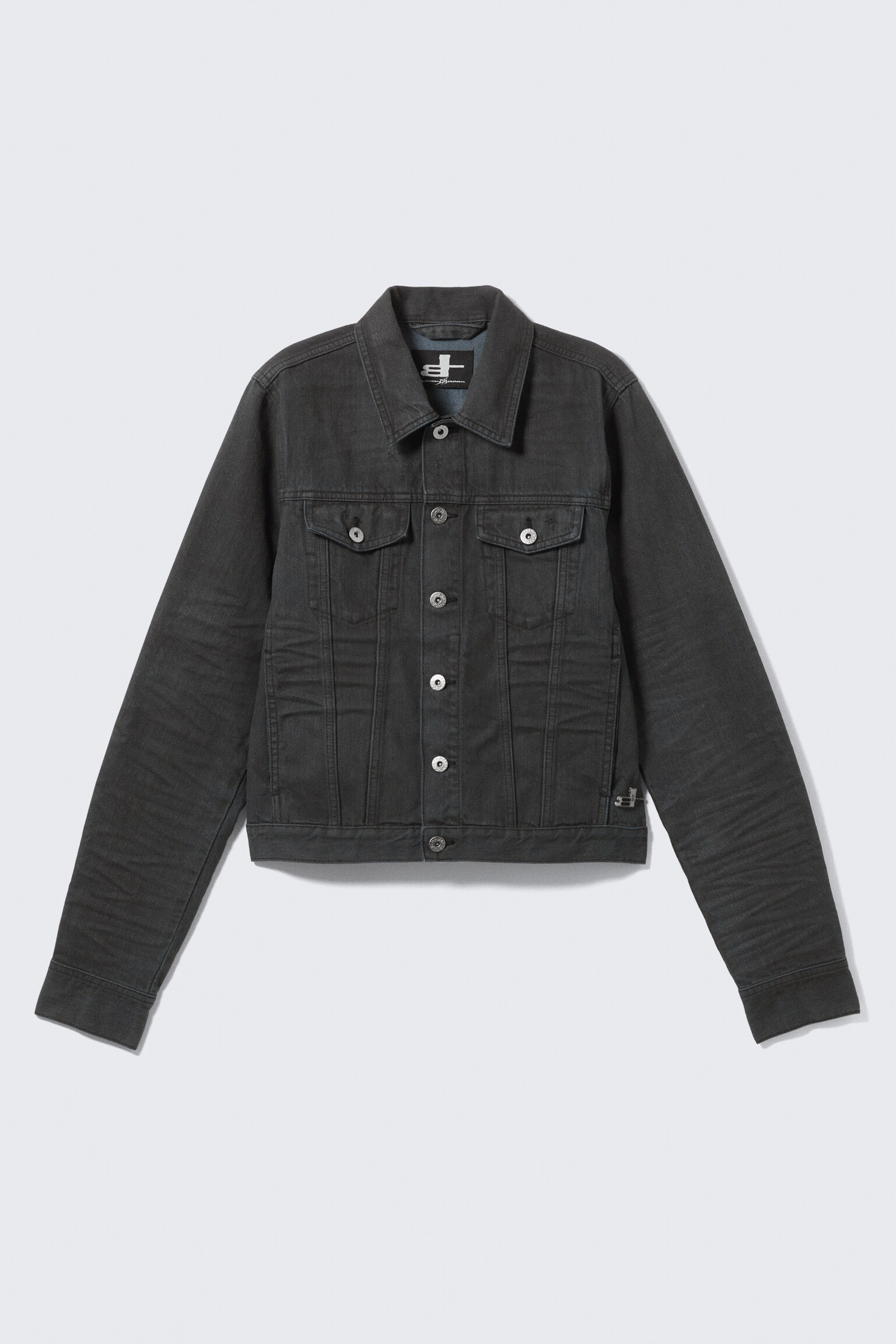 CM x LB Issue zwart uniseks denim jack met coating - Coated Black