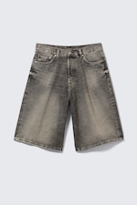 Redondo Black - Schwarz - Astro Mid Waist Loose Baggy Denim Shorts - 6