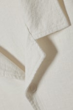 Staubiges Weiß - Weites Kurzarmhemd aus Leinenmischung - 1