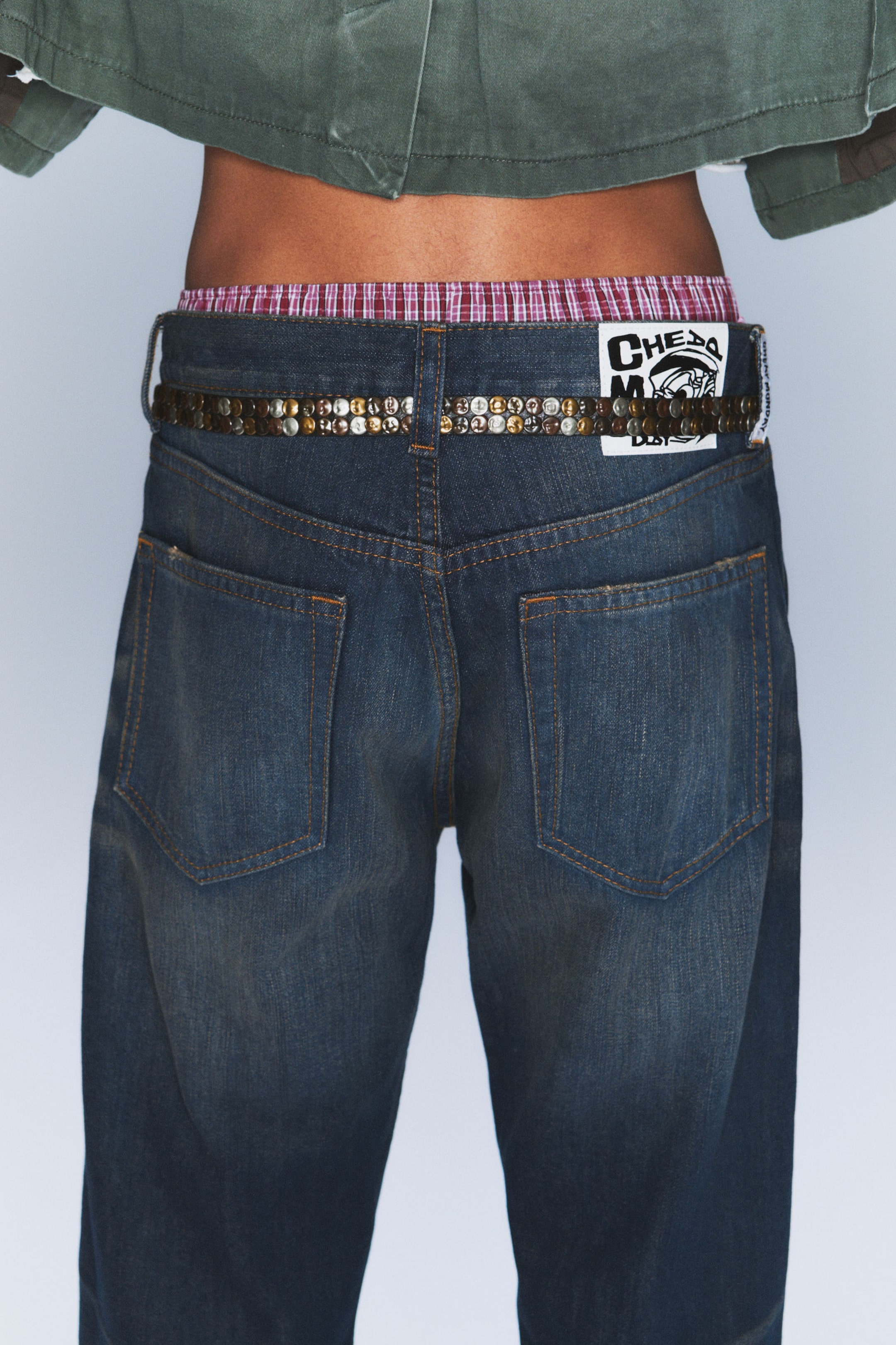 Blues - Dunkelblau - Anti – Unisex-Jeans mit niedrigem Bund - 7